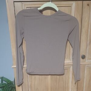 CRZ YOGA Taupe Long Sleeve Top